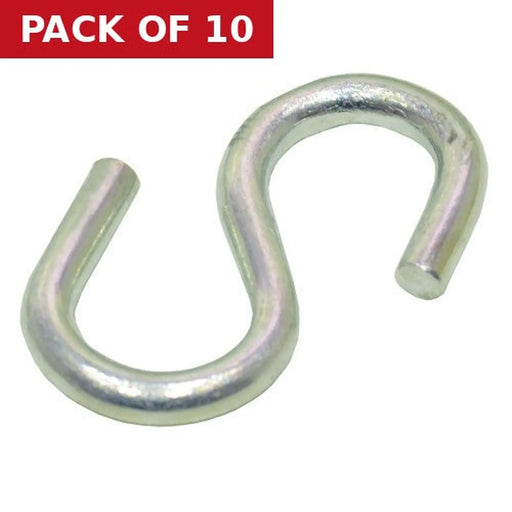 Steel Ess Hooks, Zinc Plated, 3mm x 34mm - Pack of 10