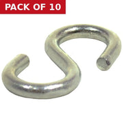 Steel Ess Hooks, Zinc Plated, 5mm x 48mm - Pack of 10