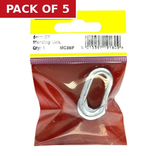 Steel Mending Link, Zinc Plated, 5mm - Pack of 5