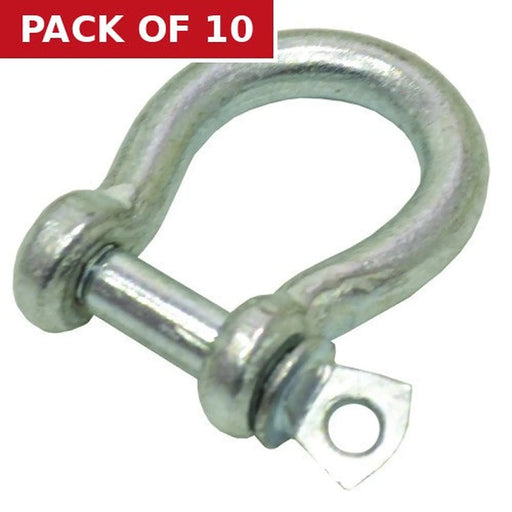 Steel Bow Shackles, Galvanised, 5mm x 19mm x 15mm - Pack of 10