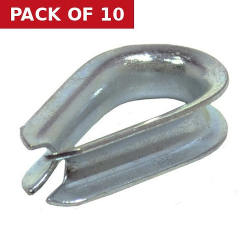 Steel Wire Rope Thimbles, Galvanised, 8mm - Pack of 10
