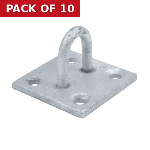 Steel Staple On Plate, Galvanised, 6mm x 50mm - Pack of 10