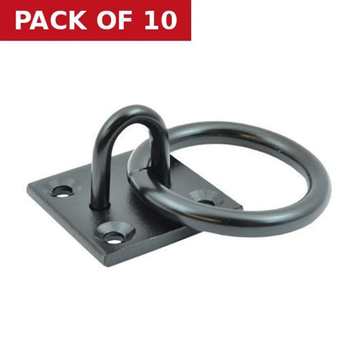 Steel Ring On Plate, Black, 8mm x 50mm - Pack of 10