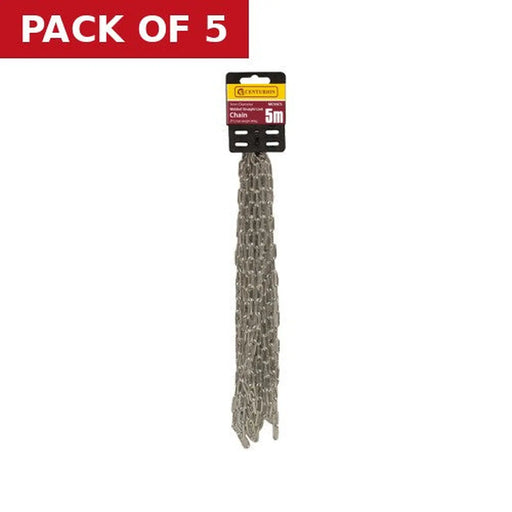 Steel Welded Straight Link Pre Cut Chain, Zinc Plated, 3mm x 21mm x - Pack of 5