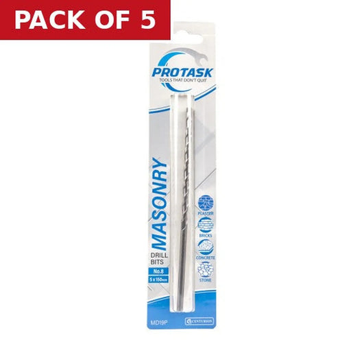 Protask Masonry Drill Bit Medium Series No.8 (5 x 150mm) - Pack of 5