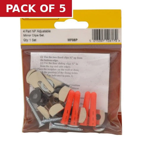 4 Part NP Adjustable Mirror Clips Set - Pack of 5