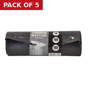 Heavy Duty Refuse Sacks, Black, 100 Litre Capacity - Pack of 5