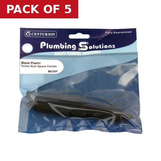 Toilet Roll Holder - Black Plastic Spare Cones - Pack of 5