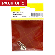 Solid Brass Ball Chain End Attachment, Nickel Plated, No.6 - Pack of 5