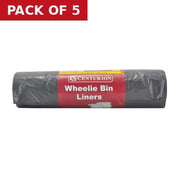 Wheelie Bin Liners, Black, 240 Litre Capacity - Pack of 5