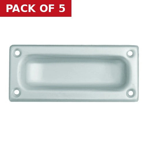 Flush Pulls, Satin Anodised Aluminium, 90mm - Pack of 5