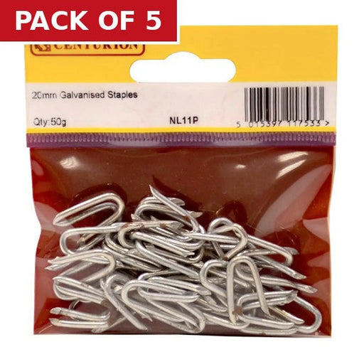 20mm Galv Staples - Pack of 5
