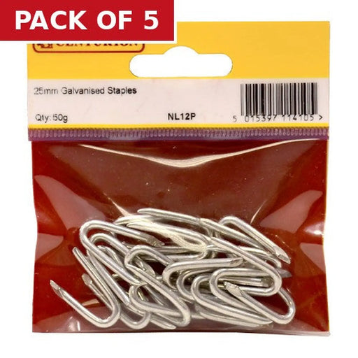 25mm Galv Staples - Pack of 5