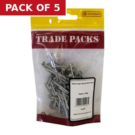 40mm Galv Round Wire Nails - Pack of 5