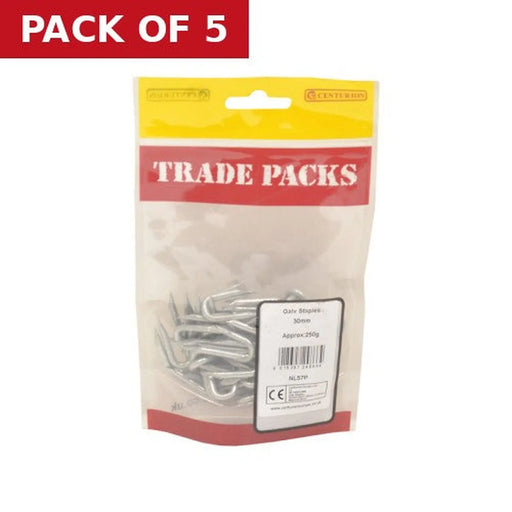 Staples - Galvanised - 30mm - (250g Pack) - Pack of 5