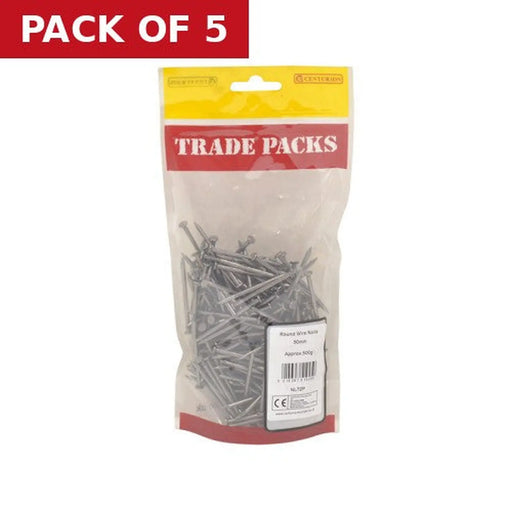 Round Wire Nails - Steel - 50mm - (500g Pack) - Pack of 5