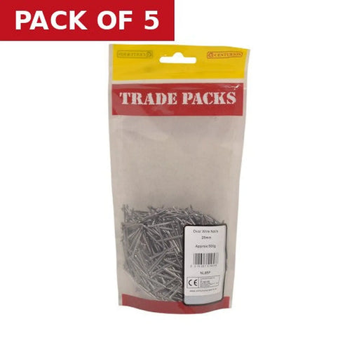 Oval Wire Nails - Steel - 25mm - (500g Pack) - Pack of 5
