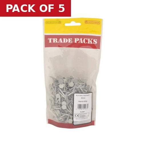 Large Head Felt Nails - Galvanised - 20mm - (500g Pack) - Pack of 5
