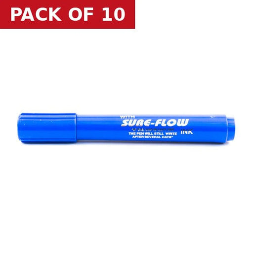 Permanent Marker Pen Blue - Pack of 10