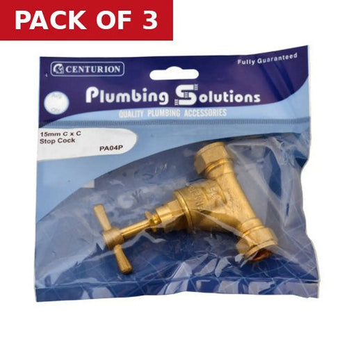 15mm C x C Stop Cock - Pack of 3