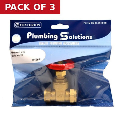 15mm C x C Gate Valve - Pack of 3