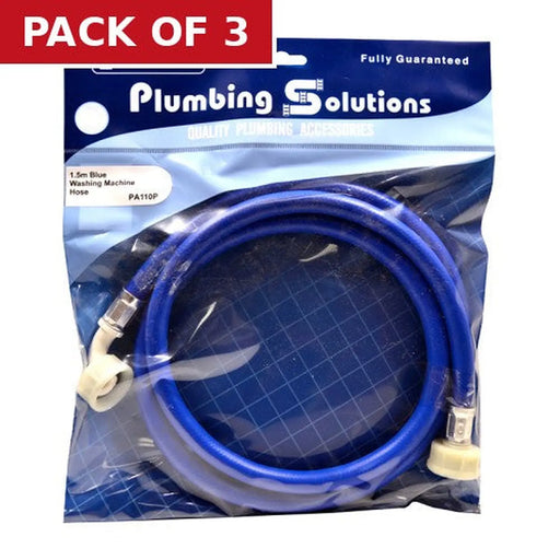 1.5m Blue Washing Machine Hose - Pack of 3