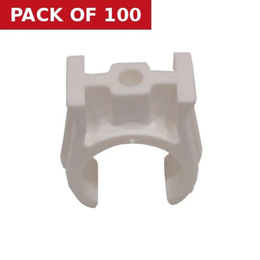 15mm Plastic Snap Fix Pipe Clips - Pack of 100
