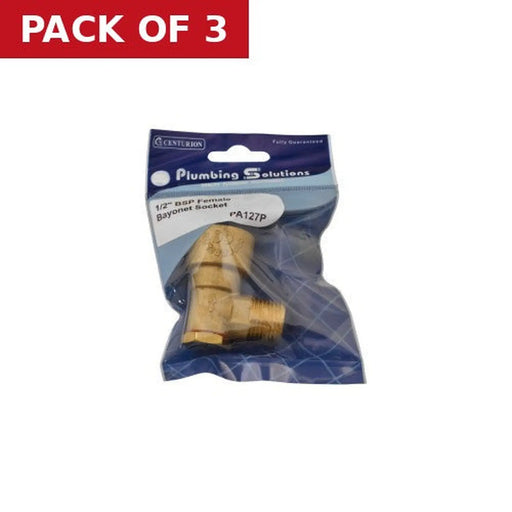 1/2" BSP Female Bayonet Socket - Pack of 3
