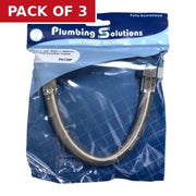 22mm x 3/4" BSP x 300mm Flexile Tap Connector - Pack of 3