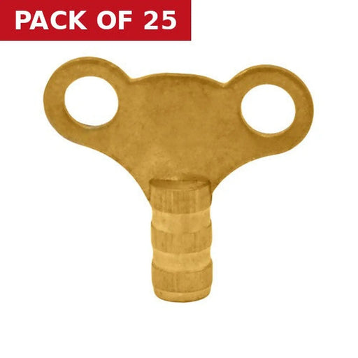Radiator Key - Brass Clock Style - Pack of 25