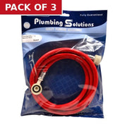 2.5m Washing Machine Hose - Red - Pack of 3