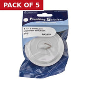 Plug - Sink Bath - White - 1 1/2" - 2" PVC Universal - Pack of 5