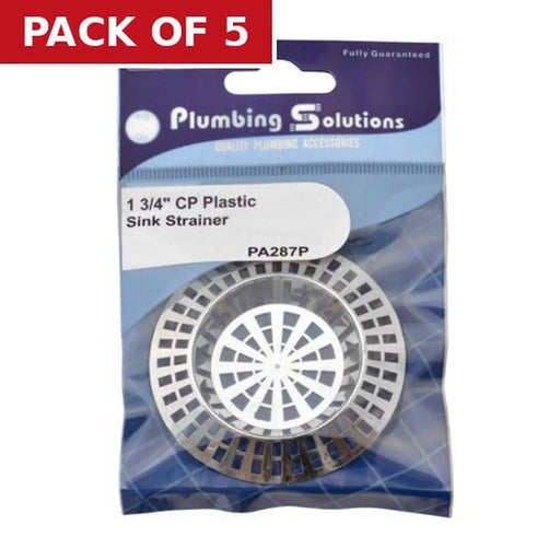 Sink Strainer - Chrome Plated Plastic - 1 3/4" - Pack of 5