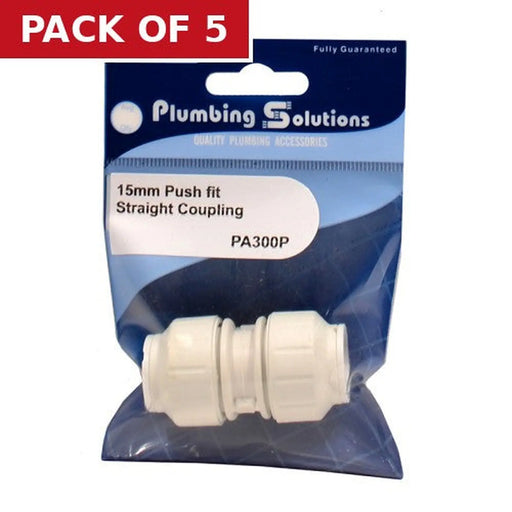 Speedfit - 15mm Straight Coupling - Pack of 5