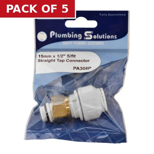 Speedfit - 15mm x 1/2" Straight Tap Connector - Pack of 5
