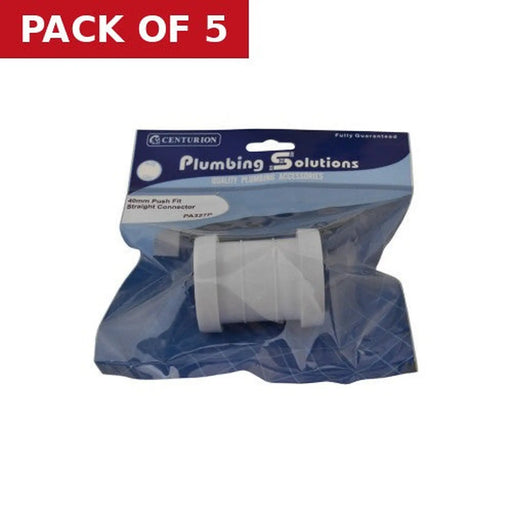 40mm Push Fit Straight Connector - Pack of 5