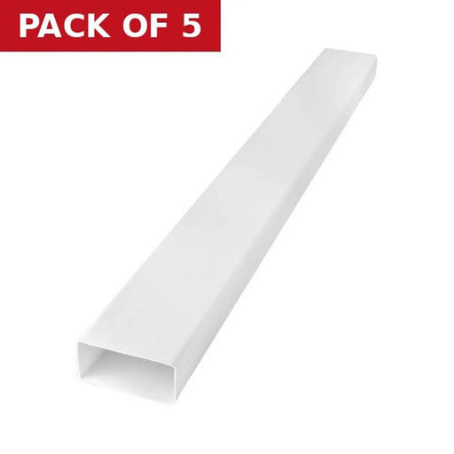 110mm x 54mm x 1m Flat Channel Ducting - Pack of 5