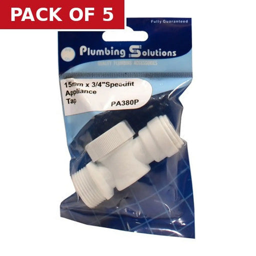 Speedfit - 15mm x 3/4" Appliance Tap - Pack of 5