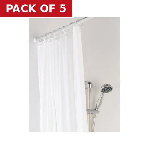 Shower Curtain- White Polyester - 1800mm x 1800mm - Pack of 5