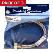 15mm x 1/2" x 300mm Tap Connector with Isolating Valve - Pack of 3
