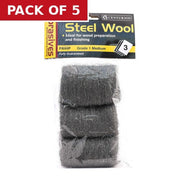 Abrasives Steel Wire Wool, 1 Medium (Pack of 3) - Pack of 5