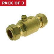 15mm Check Valve - Brass - Pack of 3