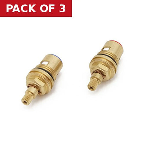Replacement Ceramic Cartridge Short 3/8-1/2 Hot & Cold (1 Pair) - Pack of 3