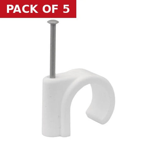 10mm Plastic Nail In Pipe Clips (Pack of 5)