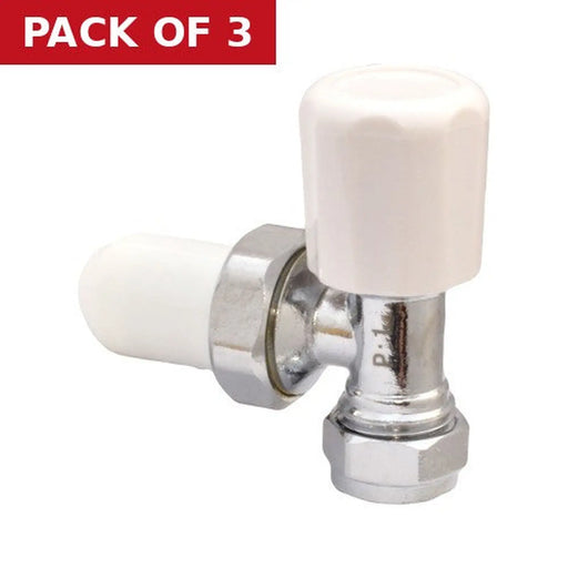 8mm Angled Radiator Valve - Pack of 3