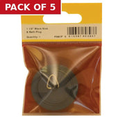 Plug - Sink Bath - Black - 1 1/2" - Pack of 5