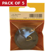 Plug - Sink Bath - Black - 1 3/4" - Pack of 5