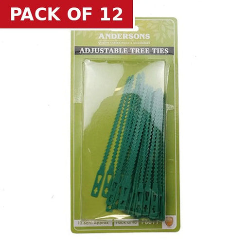 Adjustable Tree and Shrub Ties, Green, Pack of 40 - Pack of 12