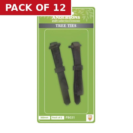 Cushioned Tree and Shrub Ties, Black, 300mm - Pack of 12