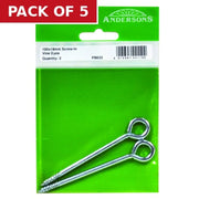 Screw In Steel Vine Eyes, 100mm x 18mm,  (Pack of 2) - Pack of 5